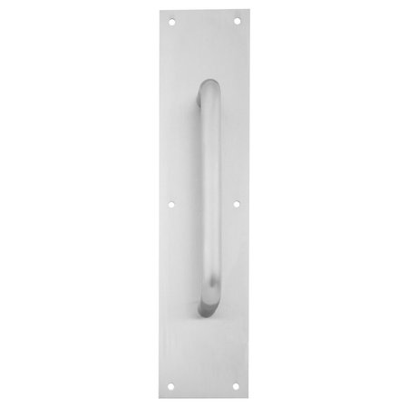 IVES Pull Plate, 10-in CTC, 3/4-in Diameter, 1-1/2-in Clearance, 4-in x 16-in, Satin Stainless Steel 8302-0 US32D 4X16